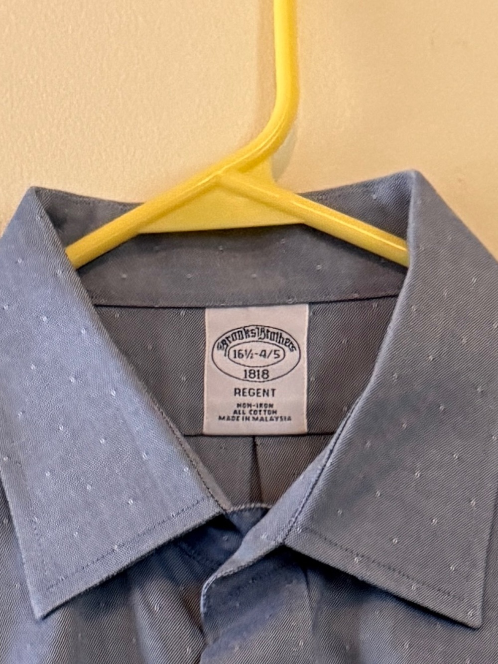 Brooks Brothers Dress Shirt – Men’s 16½ / 34-35 – Blue Dobby Cotton – Non-Iron - Picture 3 of 9